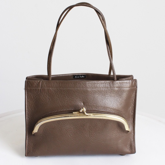 Bonnie Cashin for Coach Purse Tote Bag Mini Kiss Lock Bag Leather Vintage 60s - Picture 5 of 10